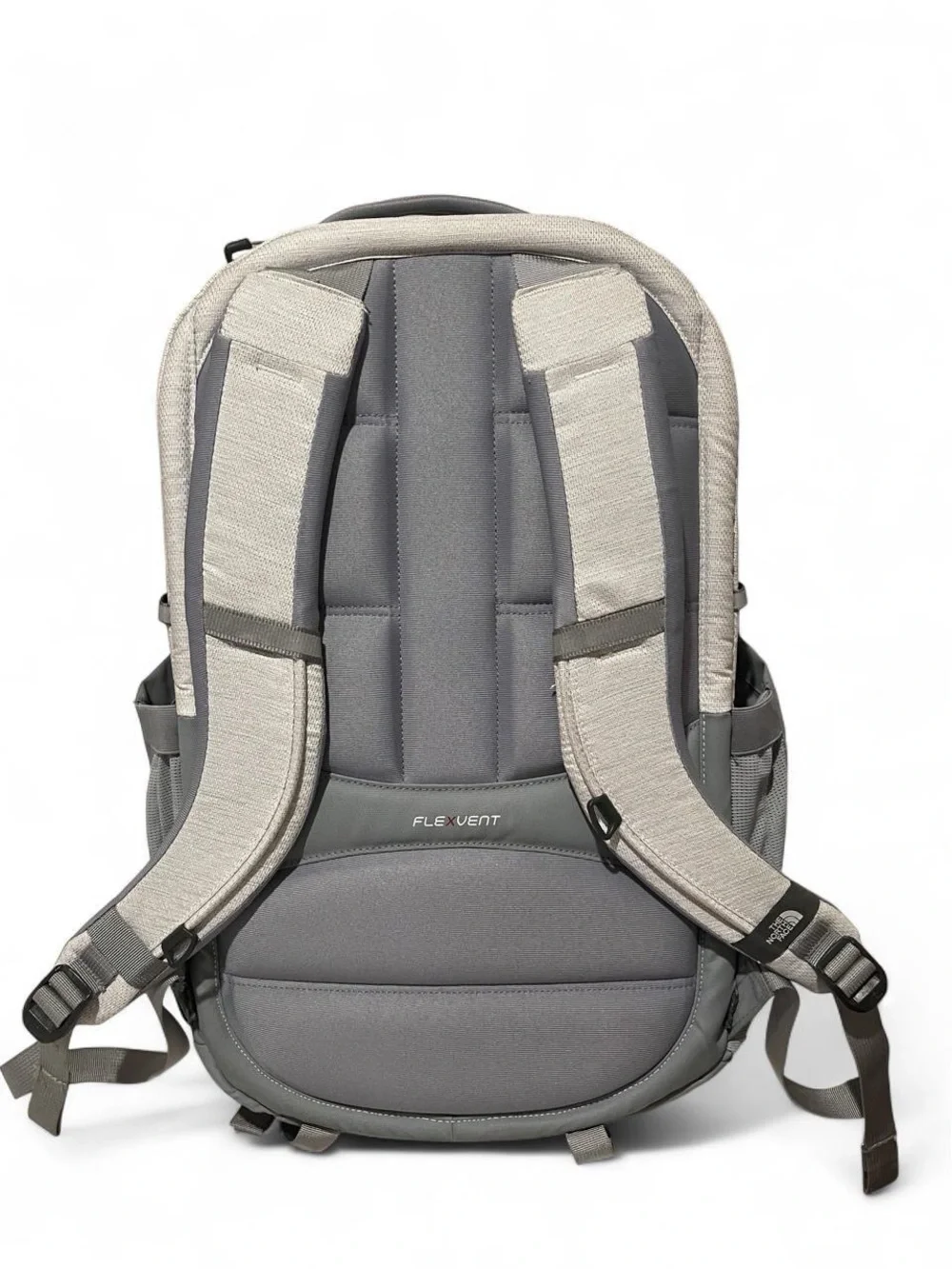 The North Face Light Gray Backpack with Dark Gray Accents